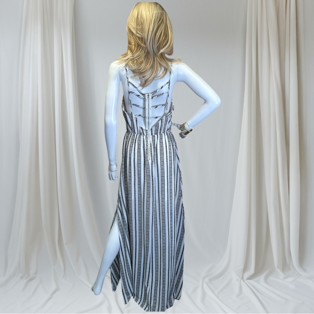 Windsor Black and White Sleeveless Wrap Maxi Dress - Picture 5 of 10